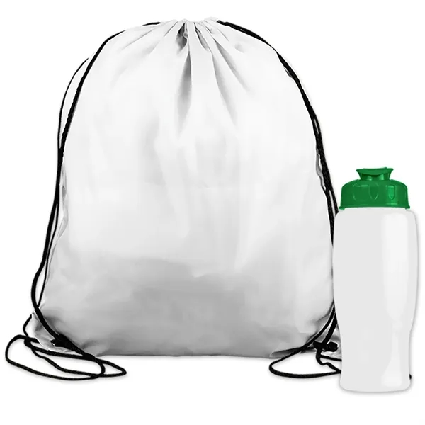 Drawstring backpack in a bottle combo kit.... from ASI 40480 Koozie Group