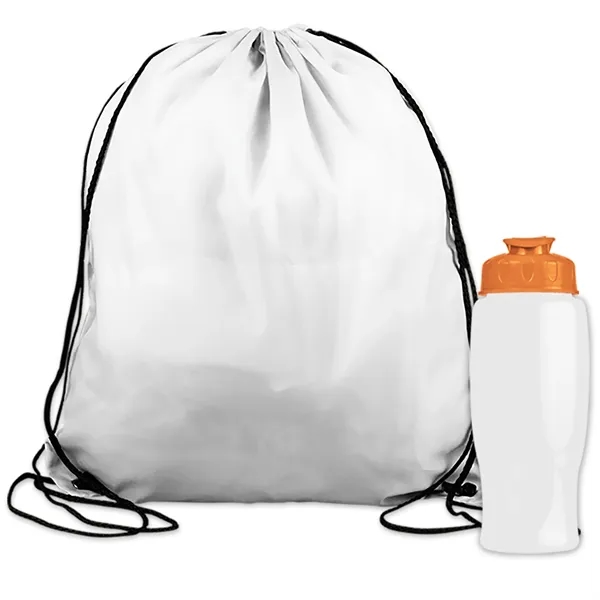 Drawstring backpack in a bottle combo kit.... from ASI 40480 Koozie Group