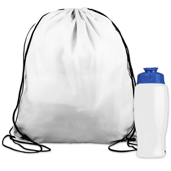 Drawstring backpack in a bottle combo kit.... from ASI 40480 Koozie Group