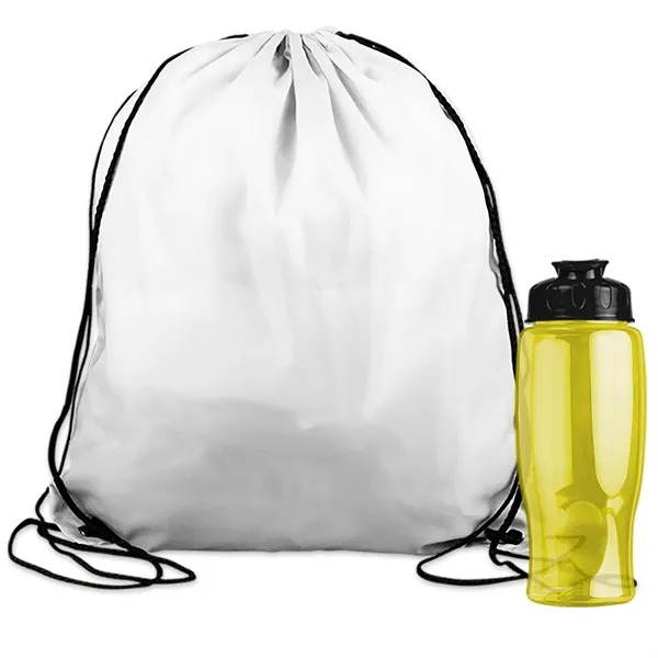 Drawstring backpack in a bottle combo kit.... from ASI 40480 Koozie Group
