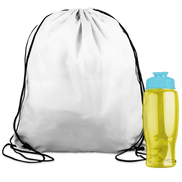 Drawstring backpack in a bottle combo kit.... from ASI 40480 Koozie Group