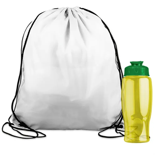 Drawstring backpack in a bottle combo kit.... from ASI 40480 Koozie Group