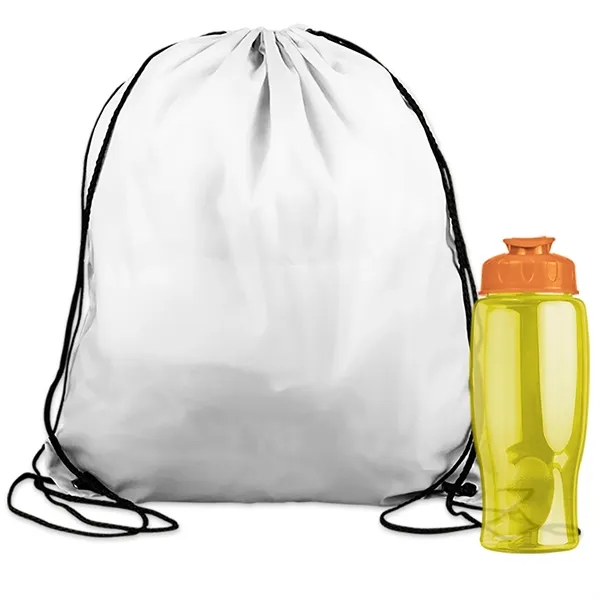 Drawstring backpack in a bottle combo kit.... from ASI 40480 Koozie Group