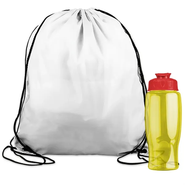 Drawstring backpack in a bottle combo kit.... from ASI 40480 Koozie Group