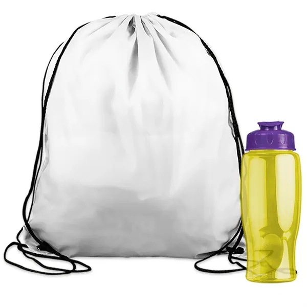 Drawstring backpack in a bottle combo kit.... from ASI 40480 Koozie Group