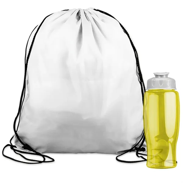 Drawstring backpack in a bottle combo kit.... from ASI 40480 Koozie Group