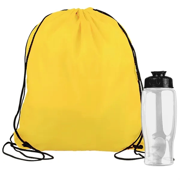 Drawstring backpack in a bottle combo kit.... from ASI 40480 Koozie Group