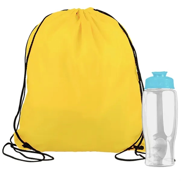 Drawstring backpack in a bottle combo kit.... from ASI 40480 Koozie Group