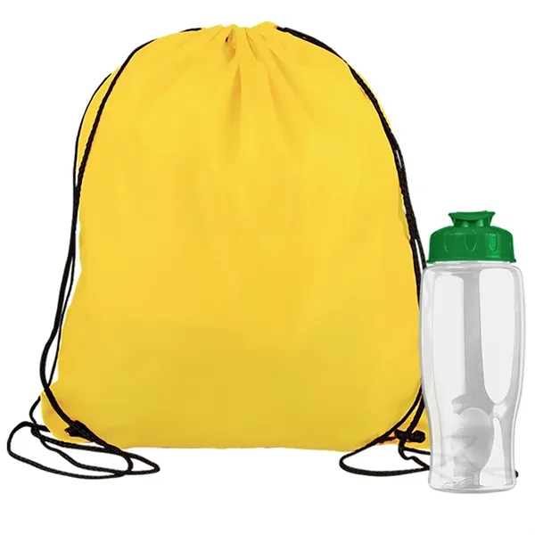 Drawstring backpack in a bottle combo kit.... from ASI 40480 Koozie Group