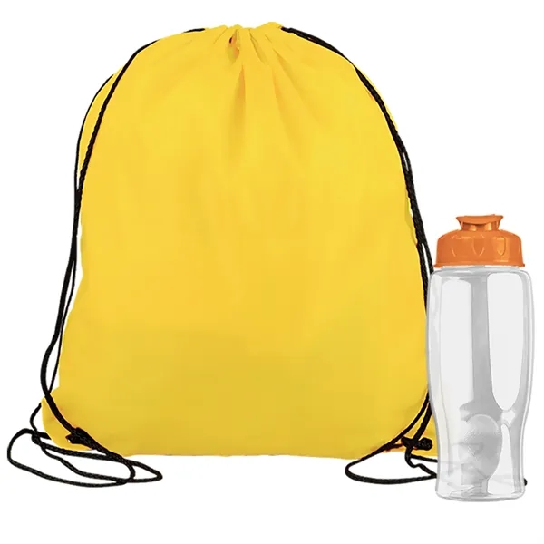 Drawstring backpack in a bottle combo kit.... from ASI 40480 Koozie Group