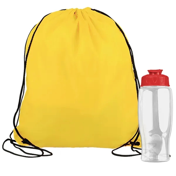 Drawstring backpack in a bottle combo kit.... from ASI 40480 Koozie Group