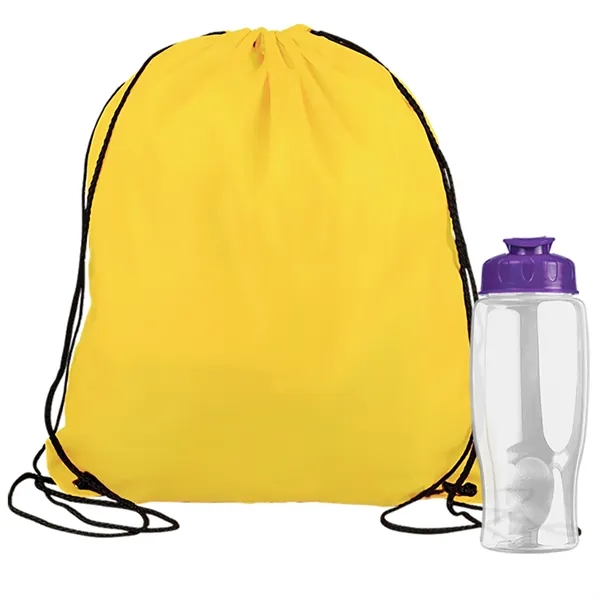 Drawstring backpack in a bottle combo kit.... from ASI 40480 Koozie Group