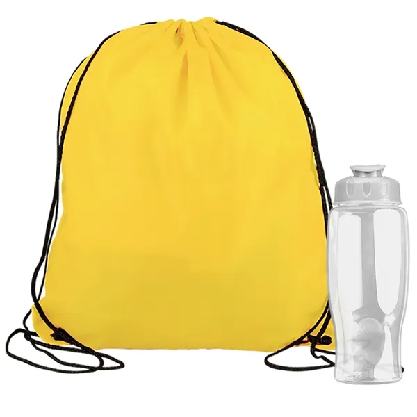 Drawstring backpack in a bottle combo kit.... from ASI 40480 Koozie Group
