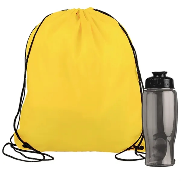 Drawstring backpack in a bottle combo kit.... from ASI 40480 Koozie Group