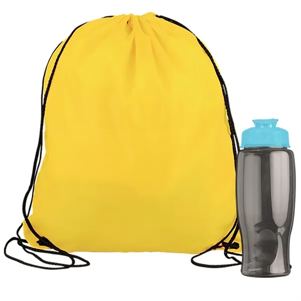 Drawstring backpack in a bottle combo kit.... from ASI 40480 Koozie Group