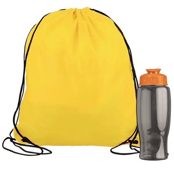 Drawstring backpack in a bottle combo kit.... from ASI 40480 Koozie Group