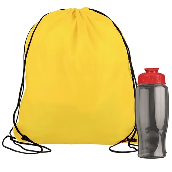 Drawstring backpack in a bottle combo kit.... from ASI 40480 Koozie Group