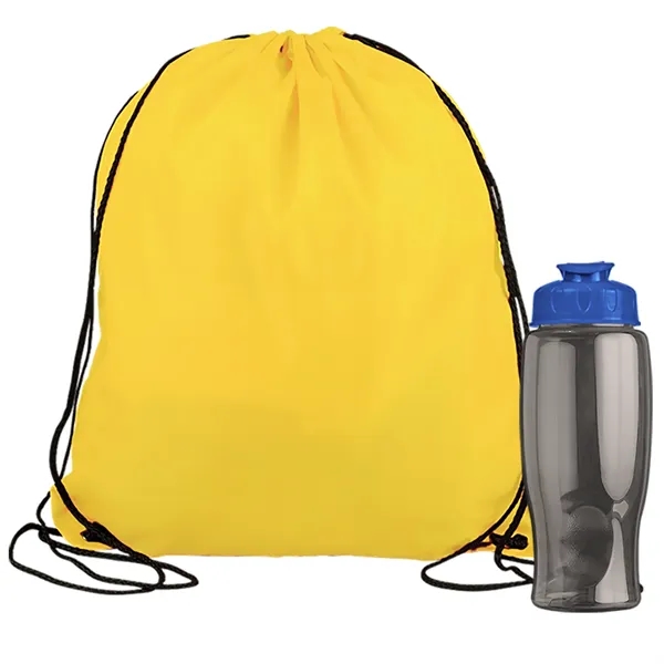Drawstring backpack in a bottle combo kit.... from ASI 40480 Koozie Group