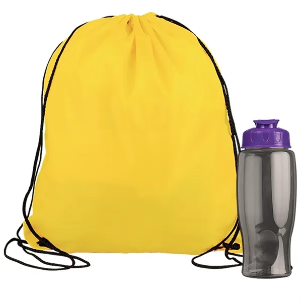 Drawstring backpack in a bottle combo kit.... from ASI 40480 Koozie Group