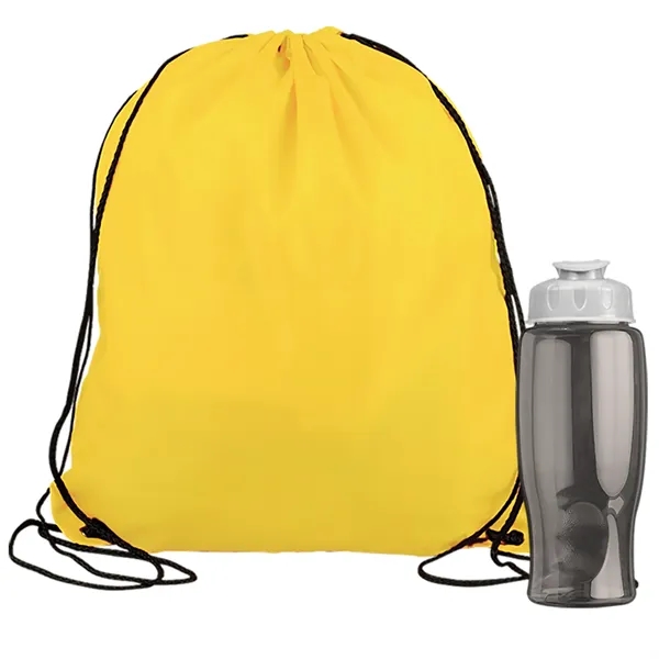 Drawstring backpack in a bottle combo kit.... from ASI 40480 Koozie Group
