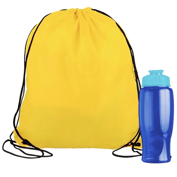 Drawstring backpack in a bottle combo kit.... from ASI 40480 Koozie Group