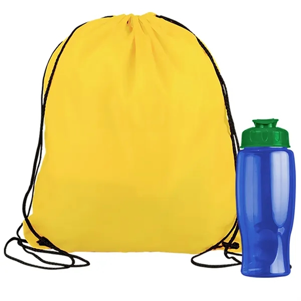 Drawstring backpack in a bottle combo kit.... from ASI 40480 Koozie Group