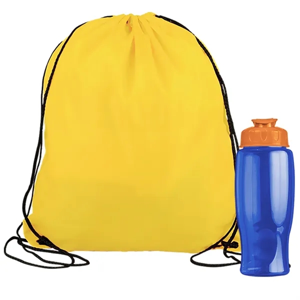 Drawstring backpack in a bottle combo kit.... from ASI 40480 Koozie Group