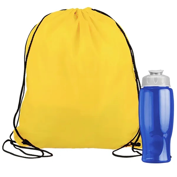 Drawstring backpack in a bottle combo kit.... from ASI 40480 Koozie Group