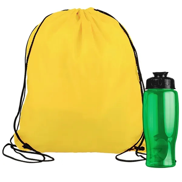 Drawstring backpack in a bottle combo kit.... from ASI 40480 Koozie Group