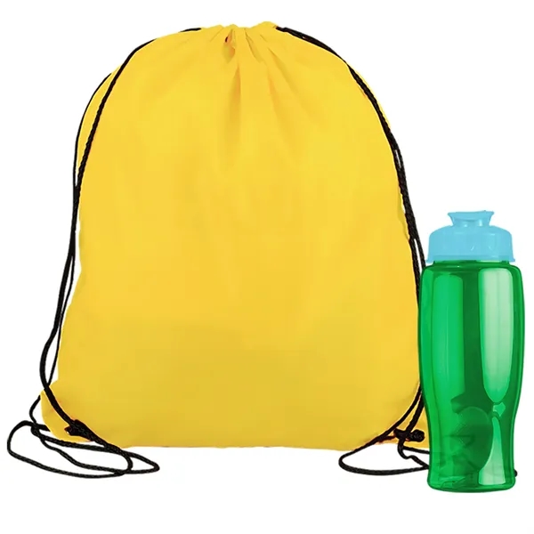 Drawstring backpack in a bottle combo kit.... from ASI 40480 Koozie Group