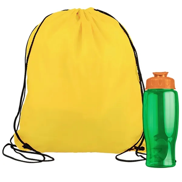 Drawstring backpack in a bottle combo kit.... from ASI 40480 Koozie Group