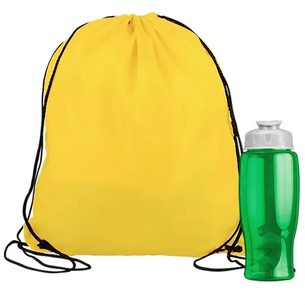 Drawstring backpack in a bottle combo kit.... from ASI 40480 Koozie Group