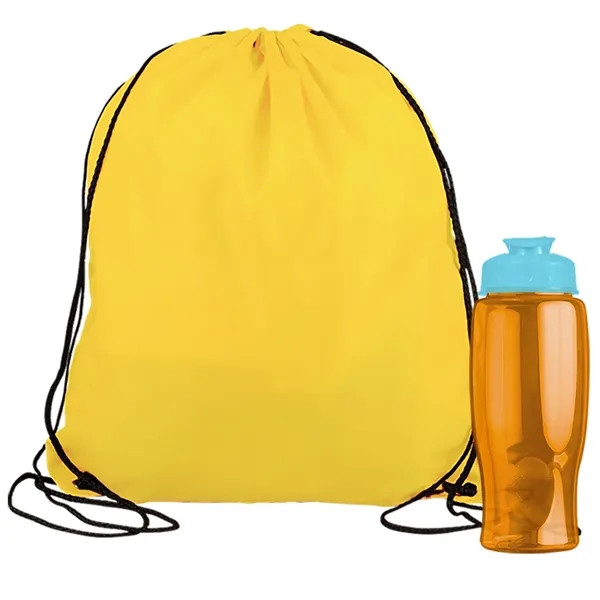 Drawstring backpack in a bottle combo kit.... from ASI 40480 Koozie Group