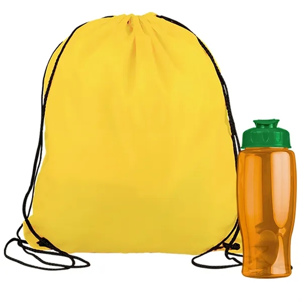 Drawstring backpack in a bottle combo kit.... from ASI 40480 Koozie Group