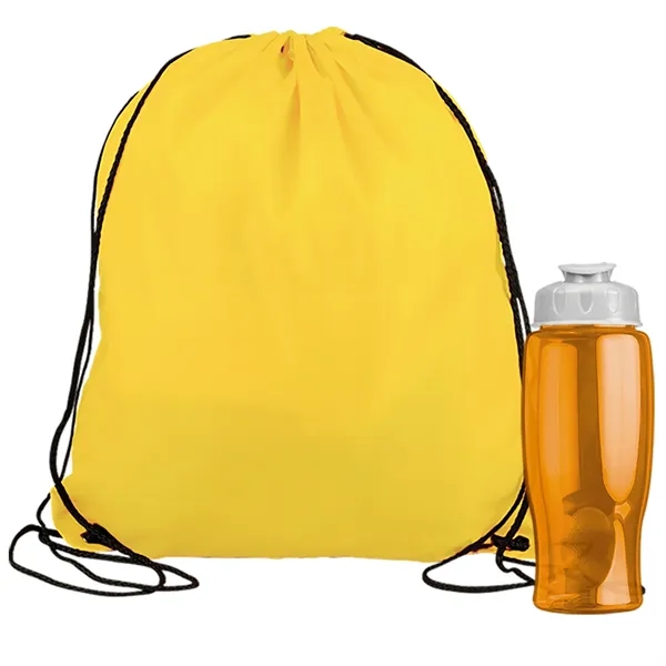 Drawstring backpack in a bottle combo kit.... from ASI 40480 Koozie Group