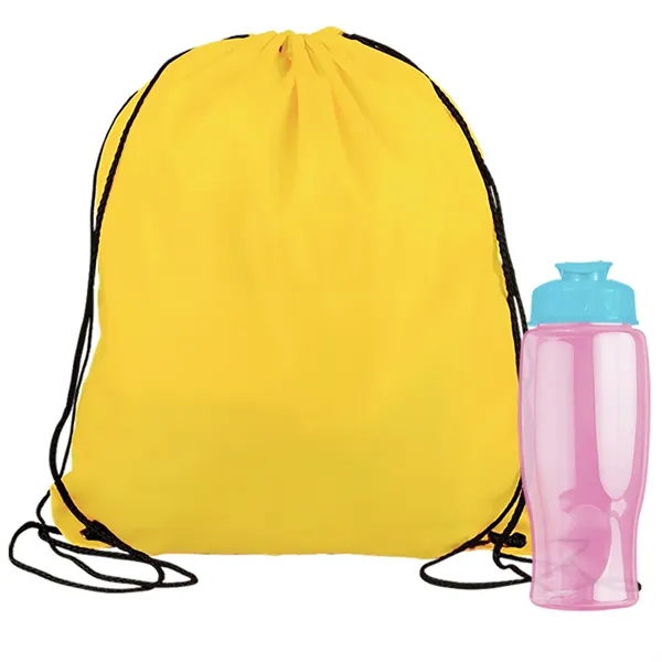 Drawstring backpack in a bottle combo kit.... from ASI 40480 Koozie Group