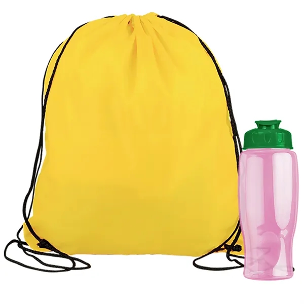 Drawstring backpack in a bottle combo kit.... from ASI 40480 Koozie Group