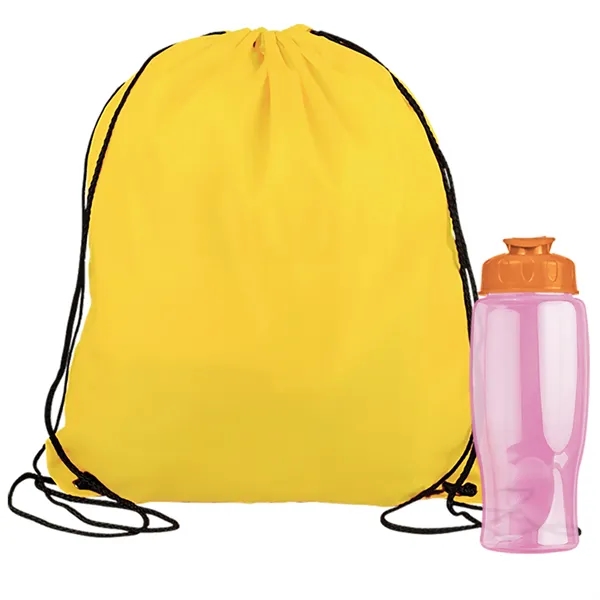Drawstring backpack in a bottle combo kit.... from ASI 40480 Koozie Group