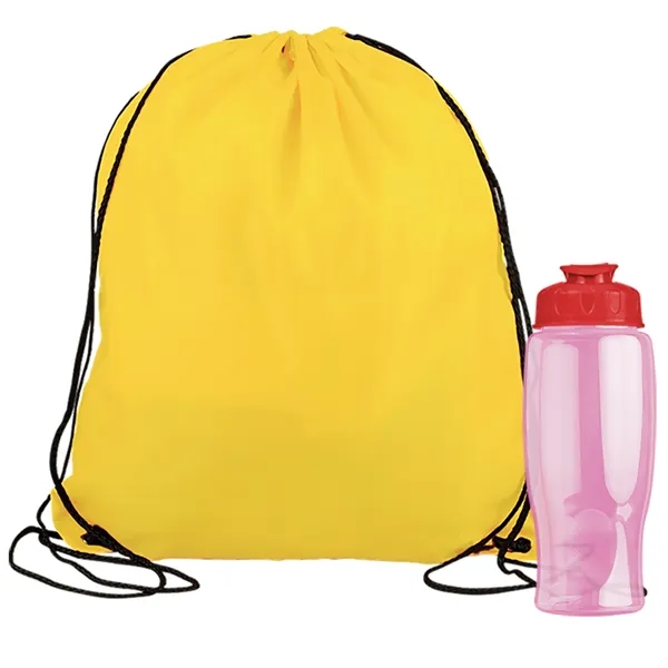 Drawstring backpack in a bottle combo kit.... from ASI 40480 Koozie Group