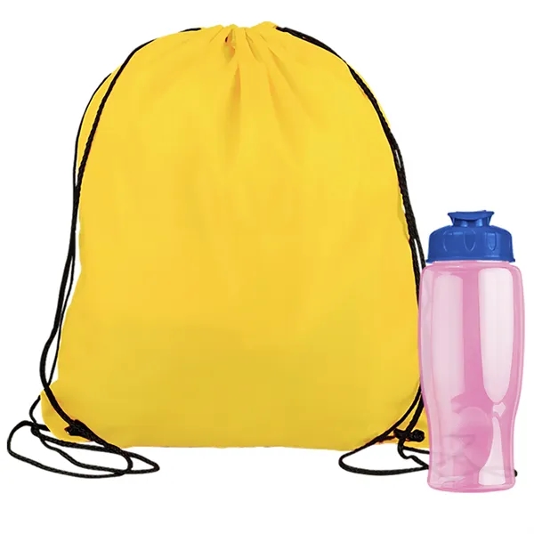 Drawstring backpack in a bottle combo kit.... from ASI 40480 Koozie Group