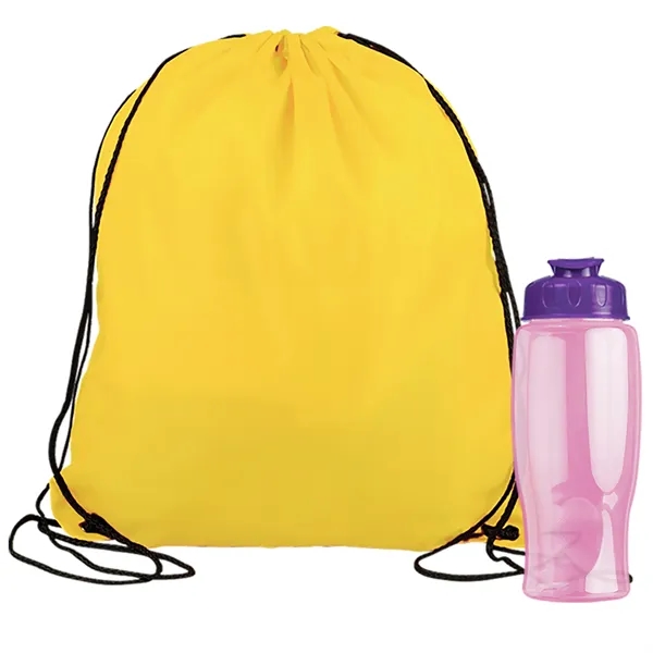 Drawstring backpack in a bottle combo kit.... from ASI 40480 Koozie Group