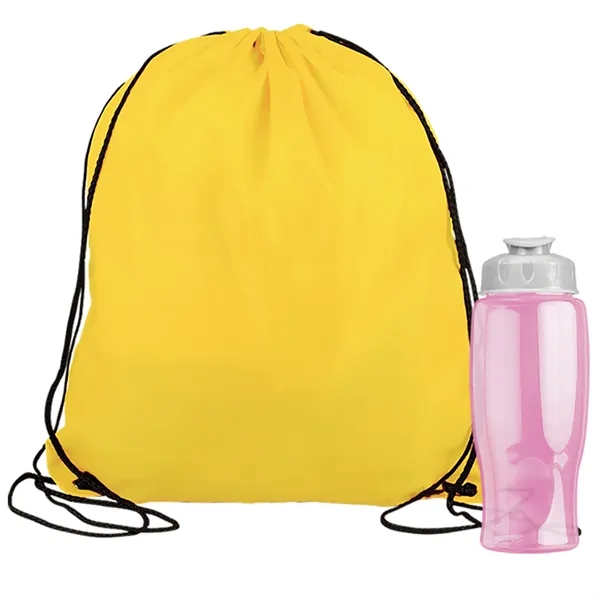 Drawstring backpack in a bottle combo kit.... from ASI 40480 Koozie Group