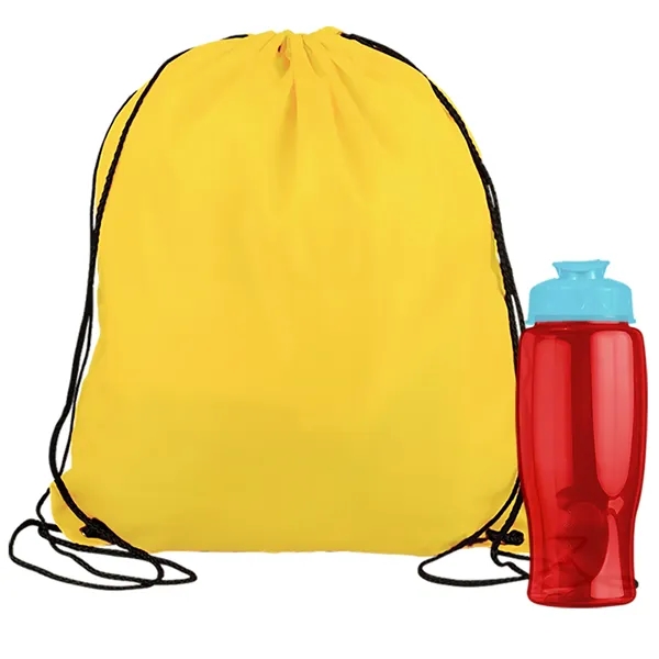 Drawstring backpack in a bottle combo kit.... from ASI 40480 Koozie Group