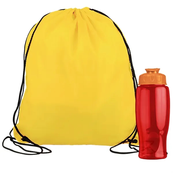 Drawstring backpack in a bottle combo kit.... from ASI 40480 Koozie Group