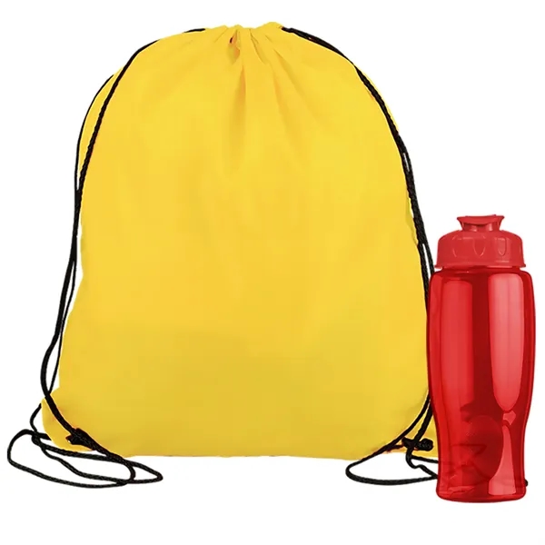 Drawstring backpack in a bottle combo kit.... from ASI 40480 Koozie Group