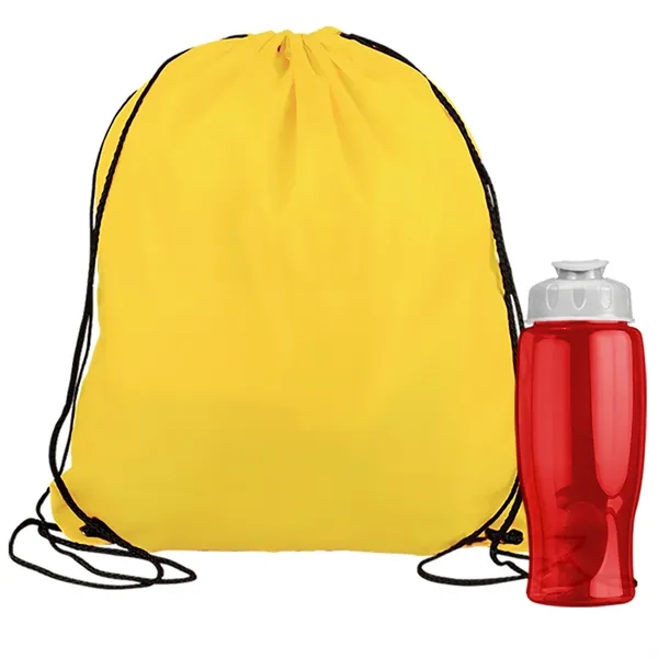 Drawstring backpack in a bottle combo kit.... from ASI 40480 Koozie Group