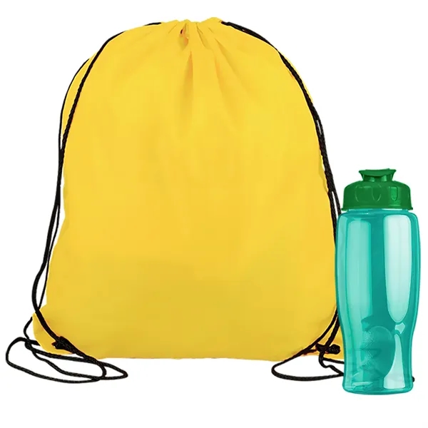 Drawstring backpack in a bottle combo kit.... from ASI 40480 Koozie Group