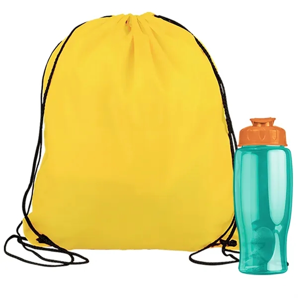 Drawstring backpack in a bottle combo kit.... from ASI 40480 Koozie Group