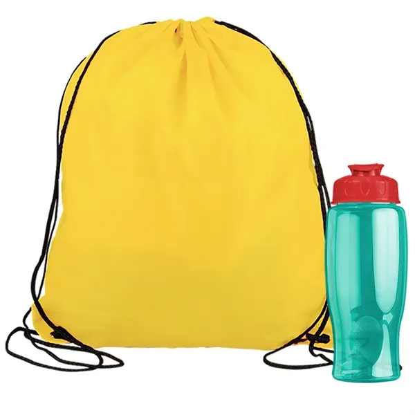 Drawstring backpack in a bottle combo kit.... from ASI 40480 Koozie Group