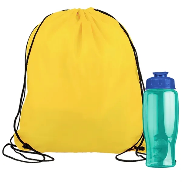 Drawstring backpack in a bottle combo kit.... from ASI 40480 Koozie Group
